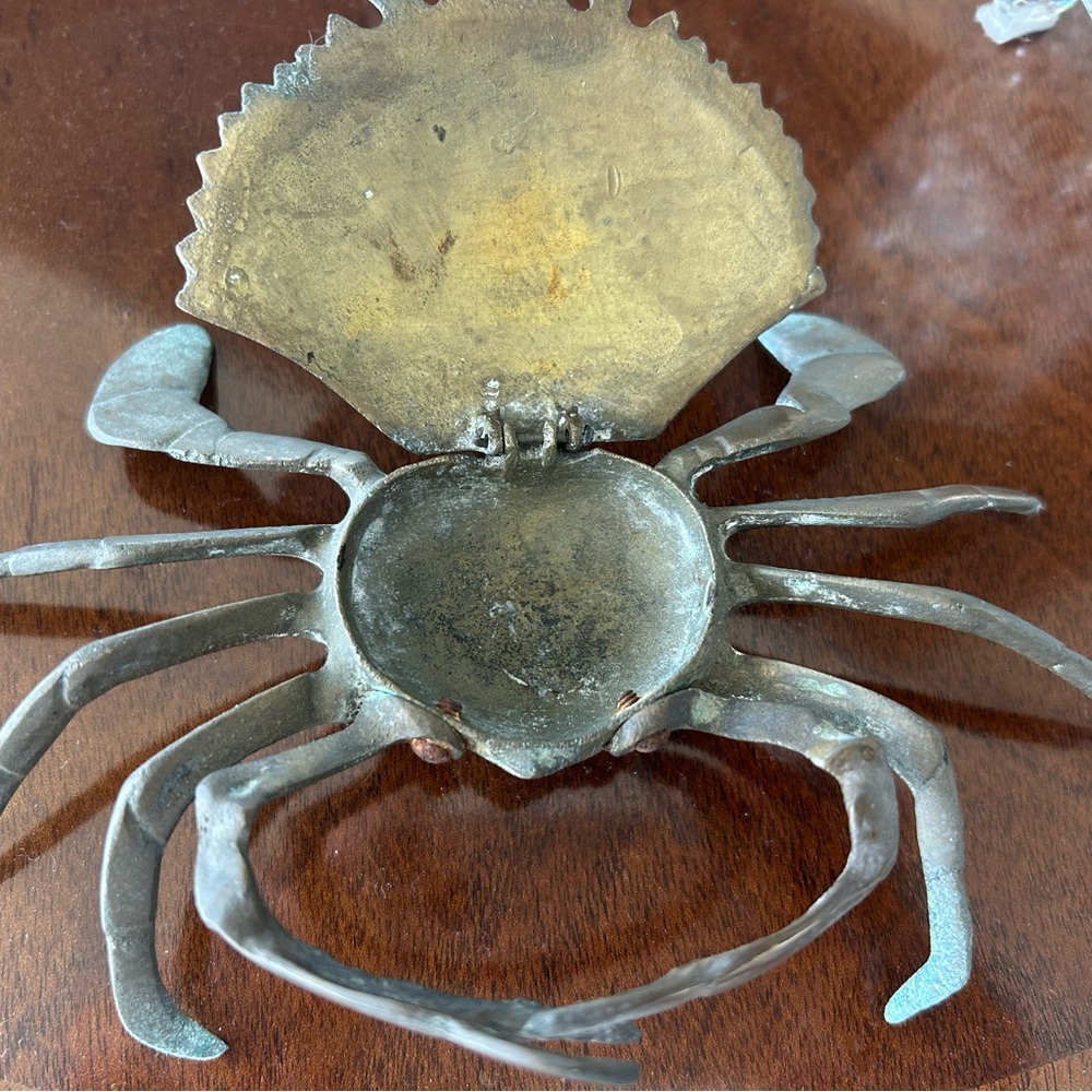 Vintage Solid Brass Crab Ashtray - Picture 2 of 2